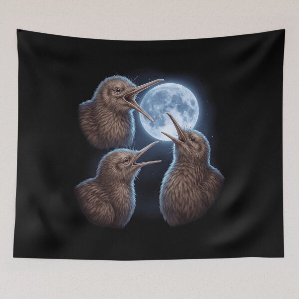 Item preview, Kiwi Bird Howling Moon Art Bird Lover Birding designed and sold by TerryConnells.