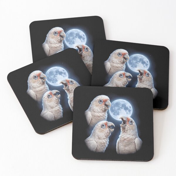 Item preview, Long billed Corella Howling Moon Art Parrot Lover designed and sold by TerryConnells.