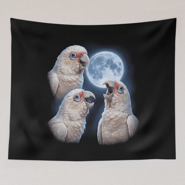 Item preview, Long billed Corella Howling Moon Art Parrot Lover designed and sold by TerryConnells.