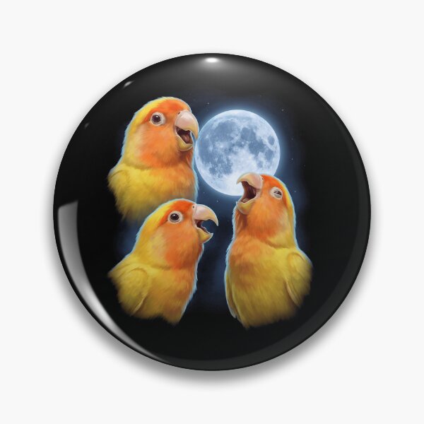 Item preview, Lutino Lovebird Howling Moon Art Parrot Lover designed and sold by TerryConnells.