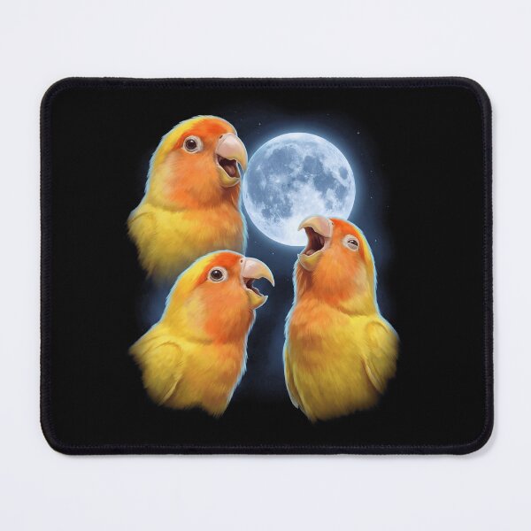 Item preview, Lutino Lovebird Howling Moon Art Parrot Lover designed and sold by TerryConnells.