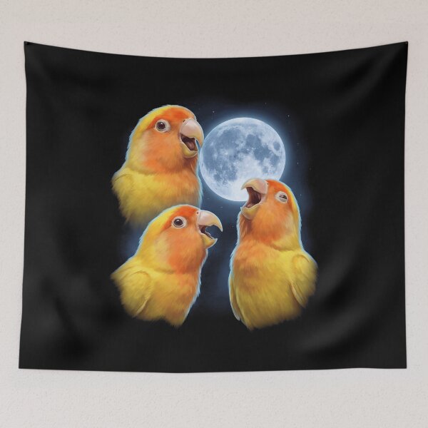 Item preview, Lutino Lovebird Howling Moon Art Parrot Lover designed and sold by TerryConnells.