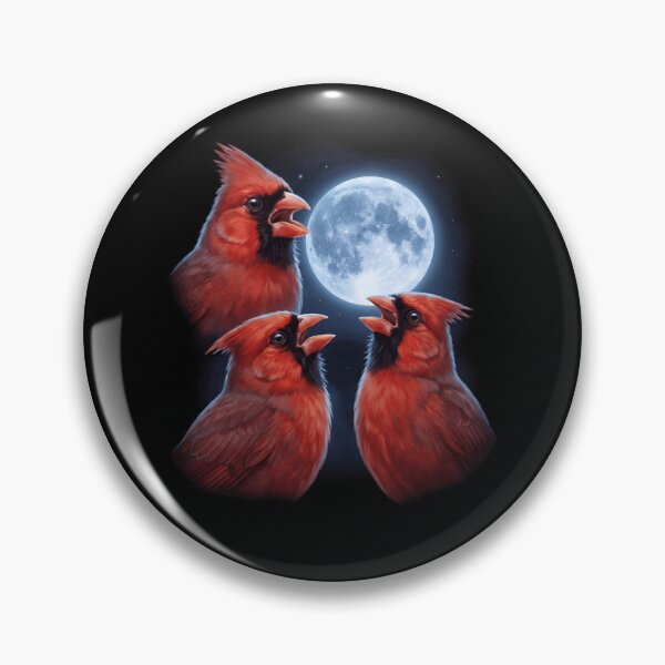 Item preview, Northern Cardinal Howling Moon Art Bird Lover Birding designed and sold by TerryConnells.