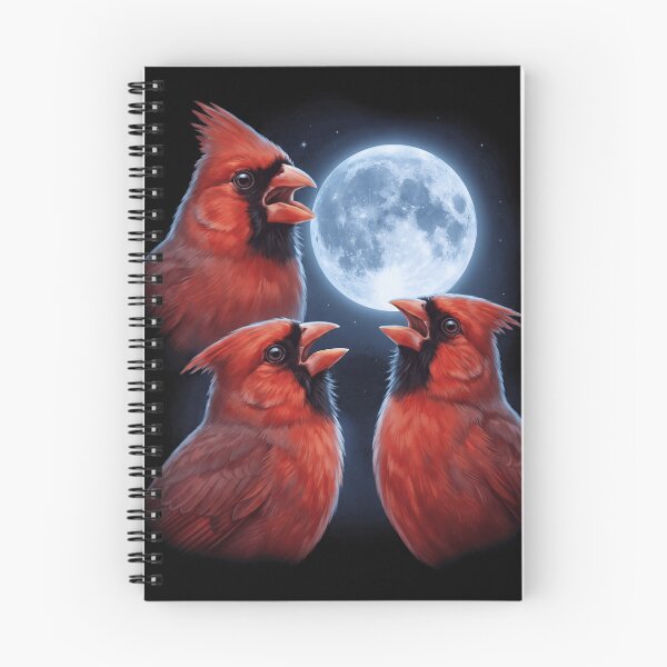 Item preview, Northern Cardinal Howling Moon Art Bird Lover Birding designed and sold by TerryConnells.