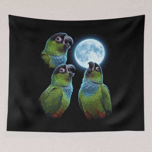 Item preview, Nanday Conure Howling Moon Art Parrot Lover designed and sold by TerryConnells.