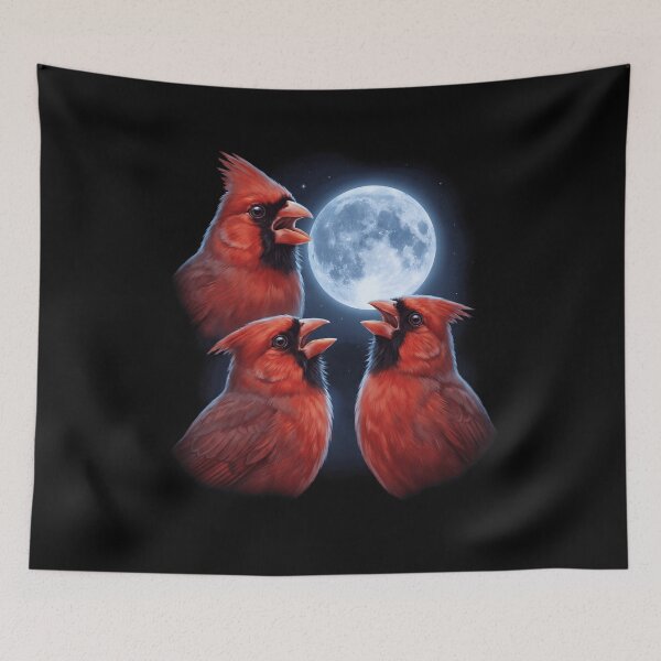 Item preview, Northern Cardinal Howling Moon Art Bird Lover Birding designed and sold by TerryConnells.