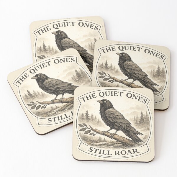 Item preview, The Quiet Ones Still Roar Crow Wildlife Resilience Quote designed and sold by ChirpInc.