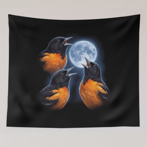 Item preview, Oriole Howling Moon Art Bird Lover Birding designed and sold by TerryConnells.