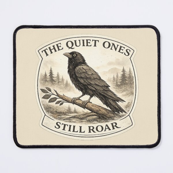 Item preview, The Quiet Ones Still Roar Crow Wildlife Resilience Quote designed and sold by ChirpInc.