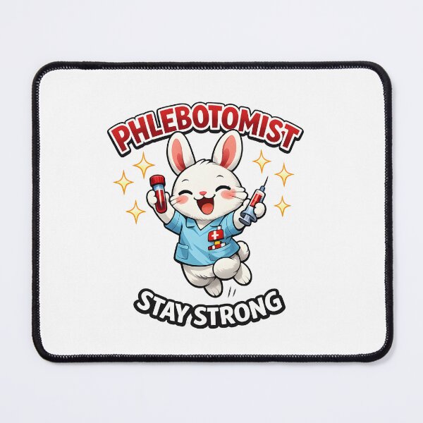 Item preview, Cute Bunny Phlebotomist Motivation Shirt – Funny Medical Rabbit Stay Strong Design for National Phlebotomist Recognition Week designed and sold by ClinicalHubs.