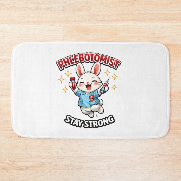 Item preview, Cute Bunny Phlebotomist Motivation Shirt – Funny Medical Rabbit Stay Strong Design for National Phlebotomist Recognition Week designed and sold by ClinicalHubs.