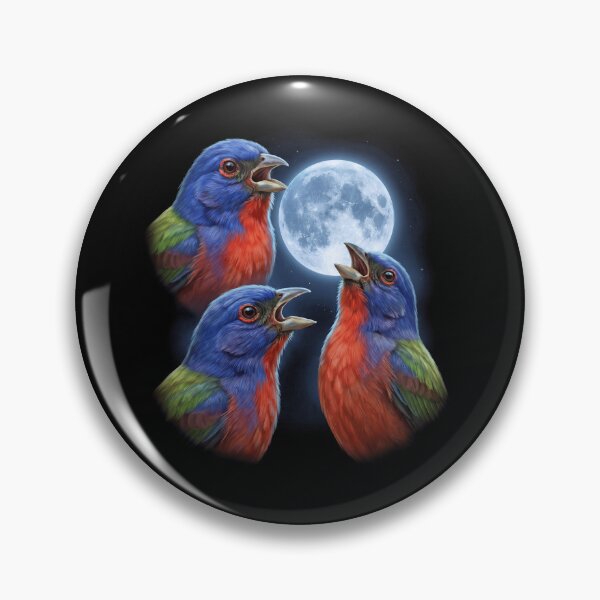 Item preview, Painted Bunting Howling Moon Art Bird Lover Birding designed and sold by TerryConnells.