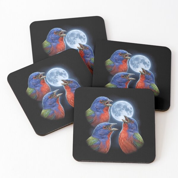 Item preview, Painted Bunting Howling Moon Art Bird Lover Birding designed and sold by TerryConnells.
