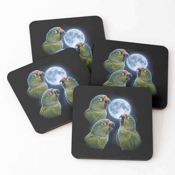 Item preview, Peach Fronted Conure Howling Moon Art Parrot Lover designed and sold by TerryConnells.