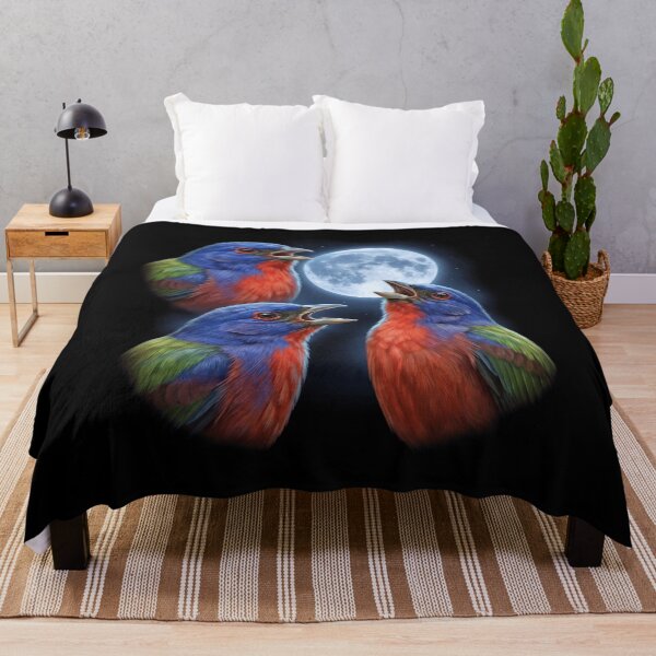 Item preview, Painted Bunting Howling Moon Art Bird Lover Birding designed and sold by TerryConnells.