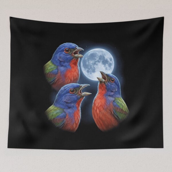 Item preview, Painted Bunting Howling Moon Art Bird Lover Birding designed and sold by TerryConnells.