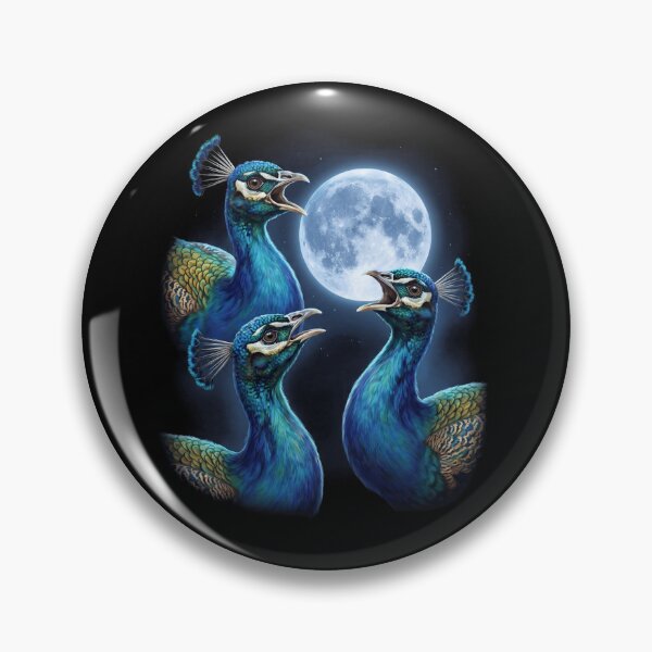 Item preview, Peacock Howling Moon Art Bird Lover Birding designed and sold by TerryConnells.