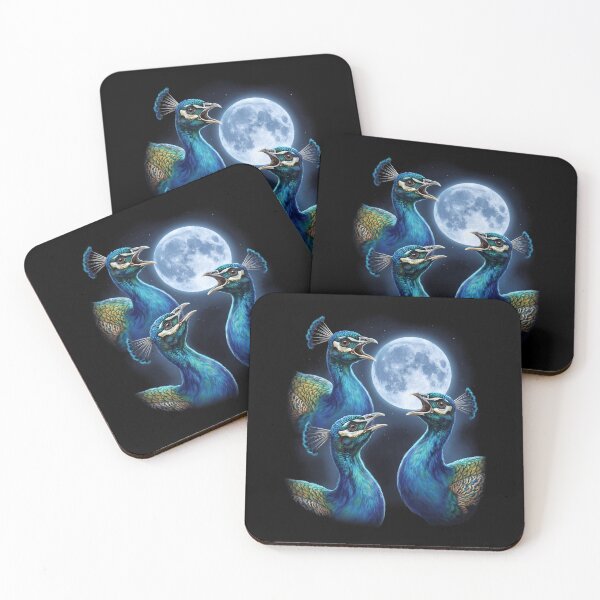 Item preview, Peacock Howling Moon Art Bird Lover Birding designed and sold by TerryConnells.