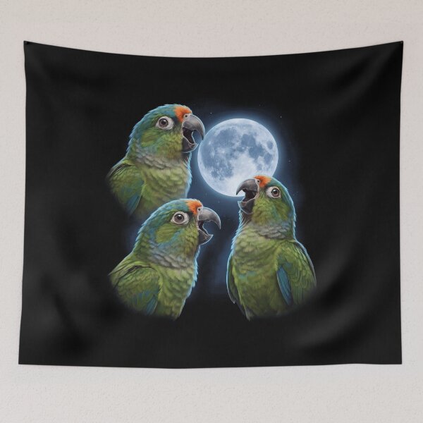 Item preview, Peach Fronted Conure Howling Moon Art Parrot Lover designed and sold by TerryConnells.