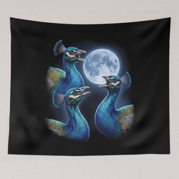 Item preview, Peacock Howling Moon Art Bird Lover Birding designed and sold by TerryConnells.