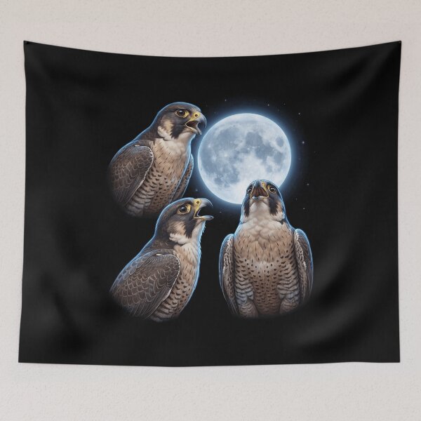 Item preview, Peregrine Falcon Howling Moon Art Bird Lover Birding designed and sold by TerryConnells.