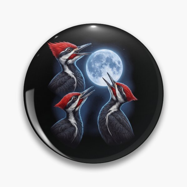 Item preview, Pileated Woodpecker Howling Moon Art Bird Lover Birding designed and sold by TerryConnells.