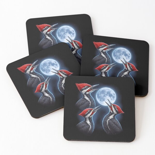 Item preview, Pileated Woodpecker Howling Moon Art Bird Lover Birding designed and sold by TerryConnells.