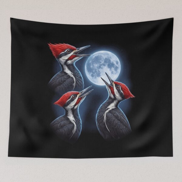 Item preview, Pileated Woodpecker Howling Moon Art Bird Lover Birding designed and sold by TerryConnells.