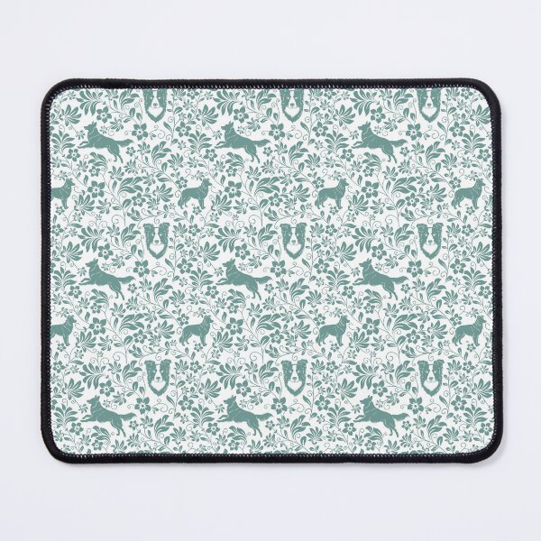 Item preview, Border Collie Floral Silhouette Pattern | Elegant Herding Dog Design in Green designed and sold by WildLakePatterns.