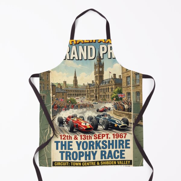 Item preview, Vintage Halifax Grand Prix 1967 Yorkshire Trophy Race Retro Motorsport Poster Art designed and sold by ArtworkNorth.