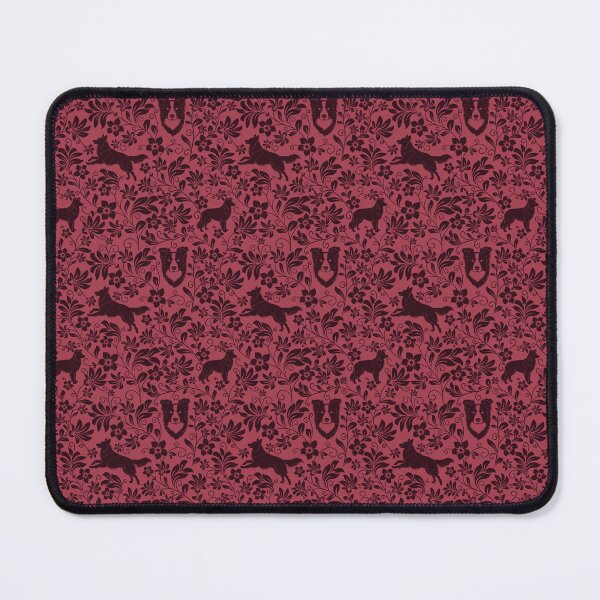 Item preview, Border Collie Floral Silhouette Pattern | Elegant Herding Dog Design in Red designed and sold by WildLakePatterns.