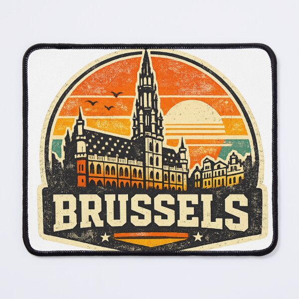 Item preview, Brussels Belgium Retro Travel Souvenir designed and sold by Imaginarium of Chaos falcon88 .
