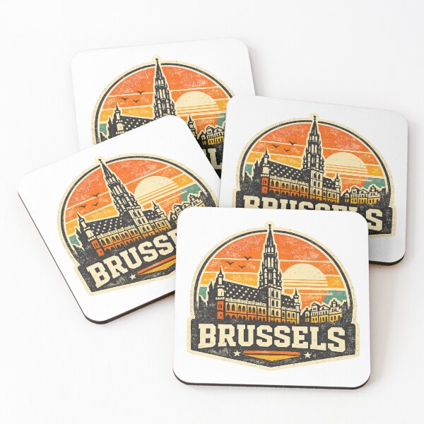 Item preview, Brussels Belgium Retro Travel Souvenir designed and sold by Imaginarium of Chaos falcon88 .