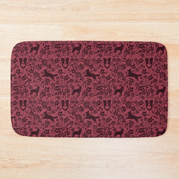 Item preview, Border Collie Floral Silhouette Pattern | Elegant Herding Dog Design in Red designed and sold by WildLakePatterns.