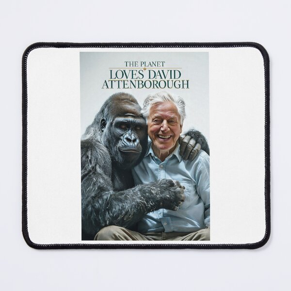 Item preview, David Attenborough hugging a gorilla. designed and sold by lucyinspace.