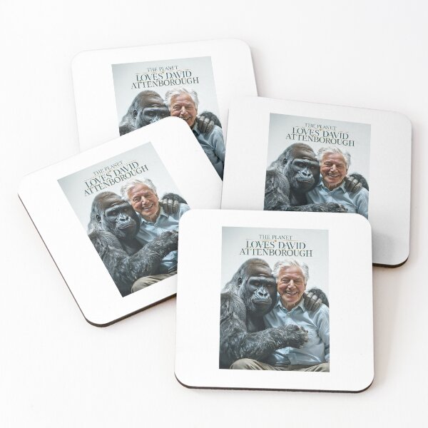 Item preview, David Attenborough hugging a gorilla. designed and sold by lucyinspace.