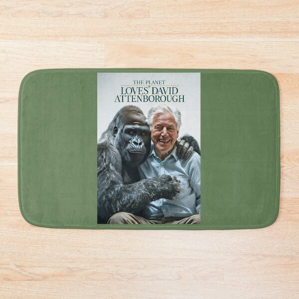 Item preview, David Attenborough hugging a gorilla. designed and sold by lucyinspace.