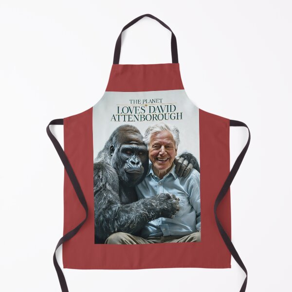 Item preview, David Attenborough hugging a gorilla. designed and sold by lucyinspace.