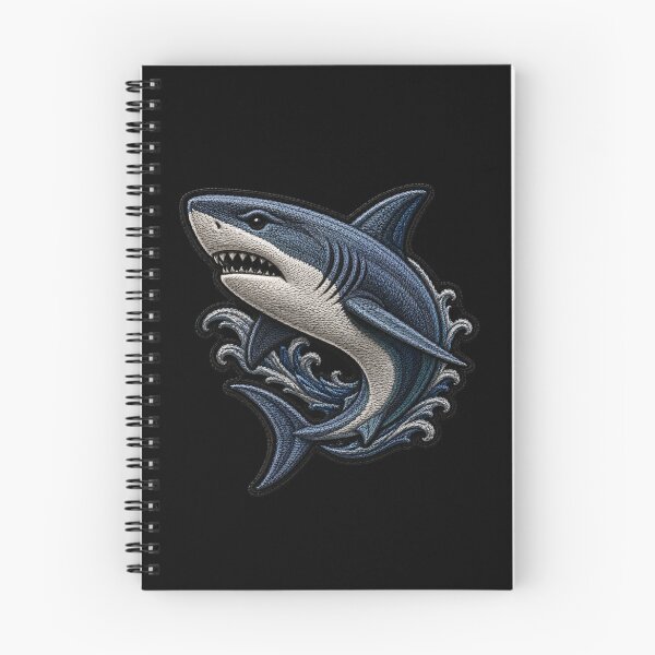 Item preview, Luxury Shark Embroidery Patch | Modern Ocean Satin Stitch Design designed and sold by ColorSplash123.