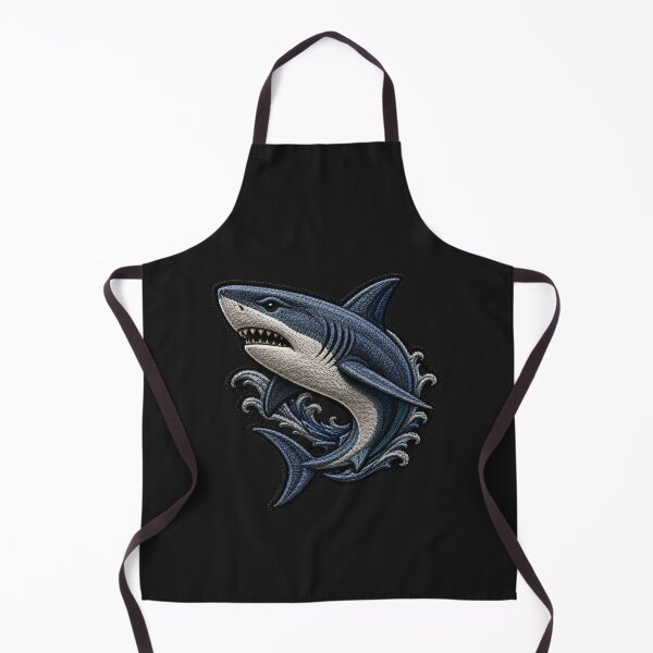 Item preview, Luxury Shark Embroidery Patch | Modern Ocean Satin Stitch Design designed and sold by ColorSplash123.