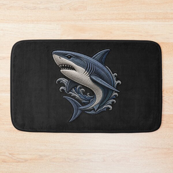 Item preview, Luxury Shark Embroidery Patch | Modern Ocean Satin Stitch Design designed and sold by ColorSplash123.