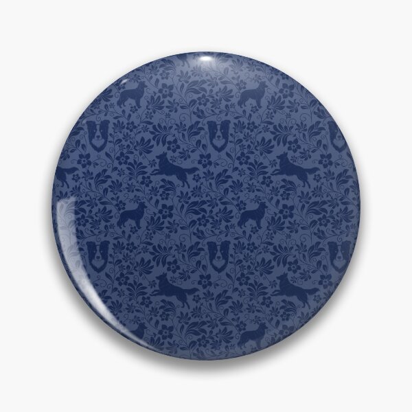 Item preview, Border Collie Floral Silhouette Pattern | Elegant Herding Dog Design in Blue designed and sold by WildLakePatterns.