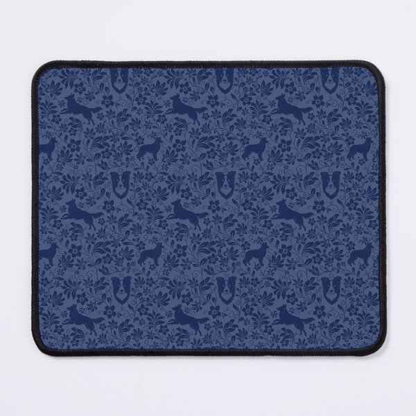Item preview, Border Collie Floral Silhouette Pattern | Elegant Herding Dog Design in Blue designed and sold by WildLakePatterns.