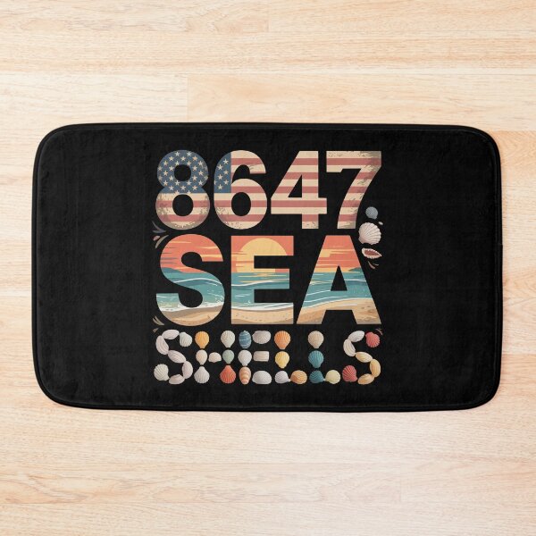 Item preview, 8647 SEA SHELLS – Coastal Seashell Retro Beach Aesthetic Political Number Design designed and sold by ZyziowskyArt.