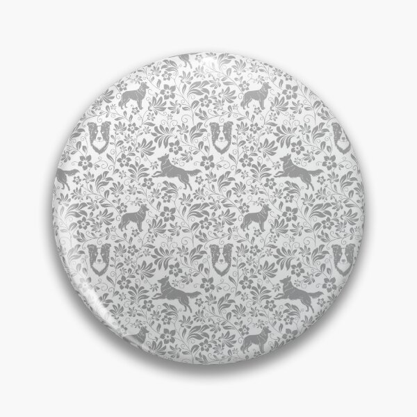 Item preview, Border Collie Floral Silhouette Pattern | Elegant Herding Dog Design in Grey designed and sold by WildLakePatterns.