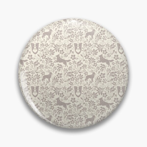 Item preview, Border Collie Floral Silhouette Pattern | Elegant Herding Dog Design in Sepia designed and sold by WildLakePatterns.