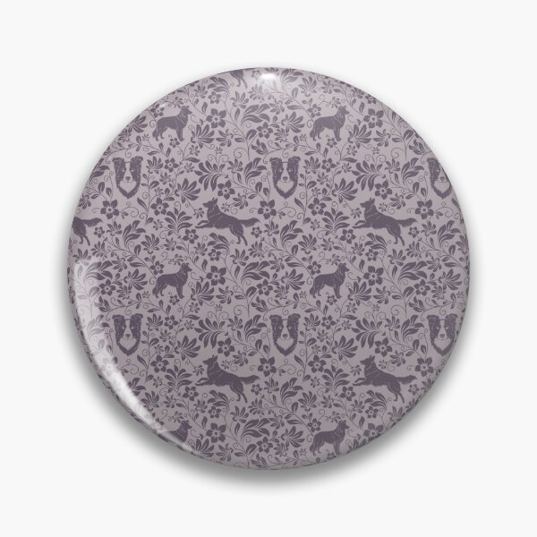 Item preview, Border Collie Floral Silhouette Pattern | Elegant Herding Dog Design in Purple designed and sold by WildLakePatterns.