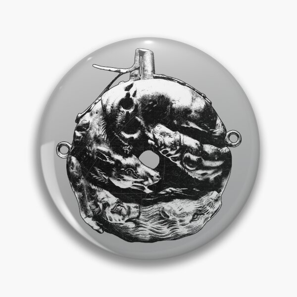 Item preview, 17th Century Powder Flask Baroque Hunting Scene designed and sold by Ghoul Enterprises.