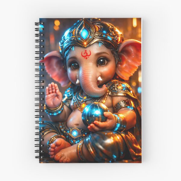 Item preview, Baby Ganesha Floating Robot Mouse — Hindu God Art | Cyberpunk designed and sold by CosmicLotusArt.