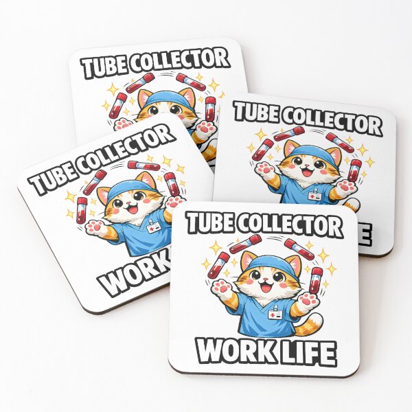 Item preview, Funny Cute Cat Phlebotomist Tube Collector Work Life Meme – Medical Humor Design for National Phlebotomist Recognition Week designed and sold by ClinicalHubs.